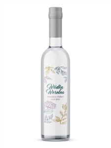 Przezroczyste etykiety na wódkę weselną W0501