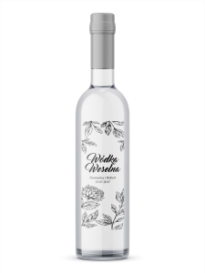 Przezroczyste etykiety na wódkę weselną W0509 