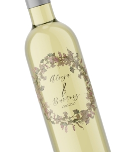 Przezroczyste etykiety na wódkę weselną Floral 06