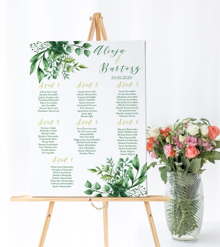 Plan stołów weselnych na płycie piankowej - Floral 04