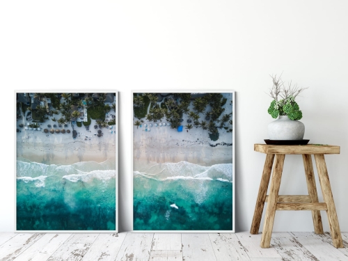 Plakat / Plakat na piance - Dyptyk 07 - plaża z lotu ptaka