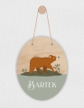 Drewniana tabliczka z imieniem - owalna - Niedźwia