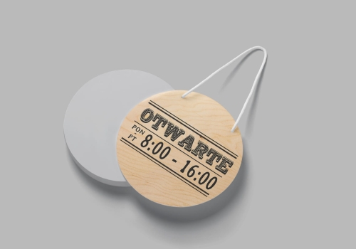 Drewniana dwustronna tabliczka otwarte/zamknięte