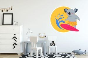 Naklejka na ścianę - Surfujący koala