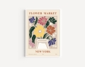 Plakat / Plakat na piance - Minimalistyczne retro kwiaty - Nowy Jork