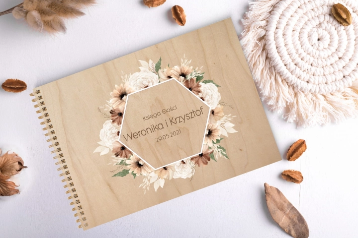 drewniana księga gości album drewniany z personalizowanym nadrukiem boho 08.jpg