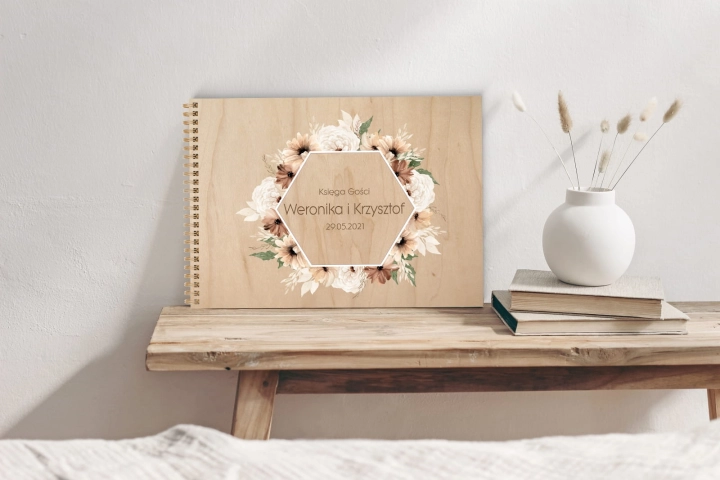 drewniana księga gości album drewniany z personalizowanym nadrukiem boho 08b.jpg