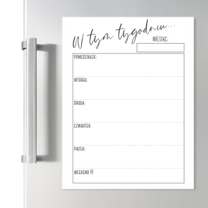 Planer tygodniowy na lodówkę - Tablica magnetyczna suchościeralna