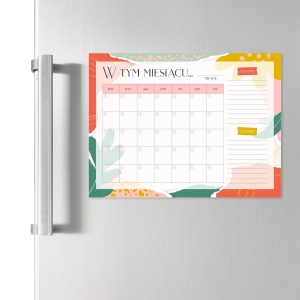 Planer miesięczny na lodówkę - tablica magnetyczna suchościeralna