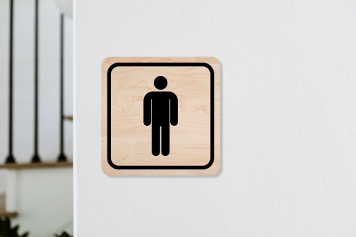 drewniana tabliczka informacyjna kwadratowa toaleta męska 01.jpg