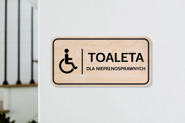 drewniana tabliczka informacyjna prostokątna toaleta dla niep. 01.jpg