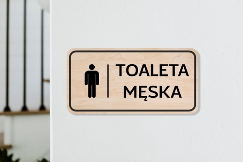 drewniana tabliczka informacyjna prostokątna toaleta męska 01.jpg