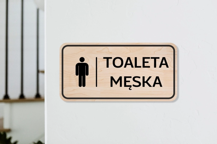 drewniana tabliczka informacyjna prostokątna toaleta męska 01.jpg