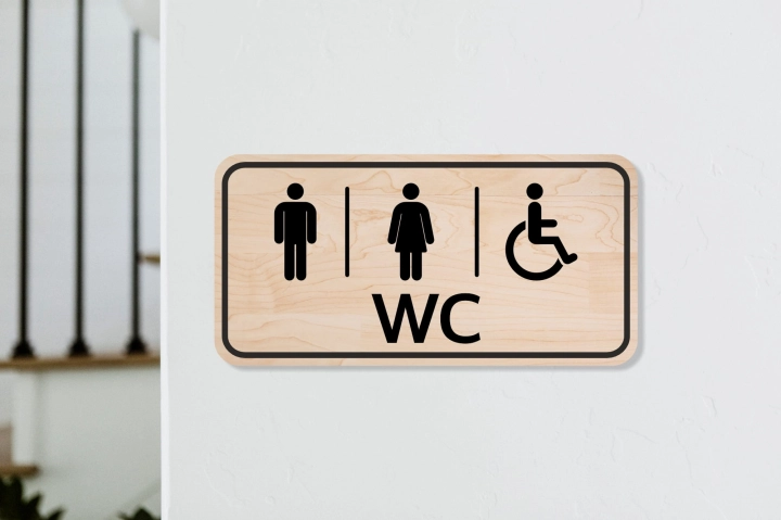 drewniana tabliczka informacyjna prostokątna wc 01.jpg