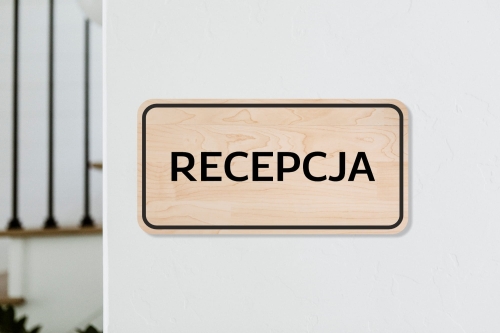 drewniana tabliczka informacyjna prostokątna RECEPCJA 01.jpg