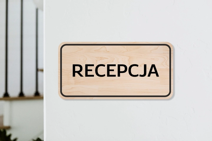 drewniana tabliczka informacyjna prostokątna RECEPCJA 01.jpg