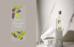 Personalizowana Etykieta na Czarną Porzeczkę (3 Warianty) | Naklejka na Wódkę Weselną Czarna Porzeczka z Datą i Imionami