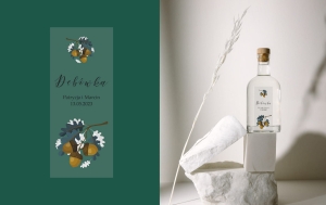 Personalizowana Etykieta na Dębówkę (3 Warianty) | Naklejka na Wódkę Weselną Dębówka z Datą i Imionami