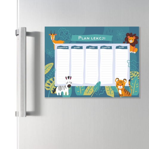 Plan lekcji NA LODÓWKĘ - TABLICA MAGNETYCZNA SUCHOŚCIERALNA  -  Zwierzęta 01