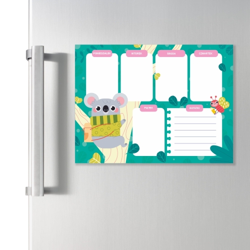 Plan lekcji NA LODÓWKĘ - TABLICA MAGNETYCZNA SUCHOŚCIERALNA  -  Koala 01