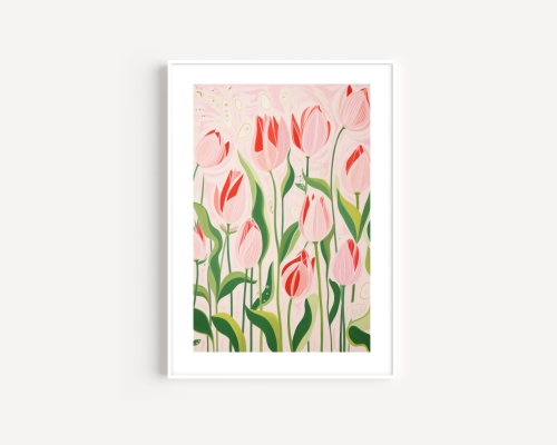 Plakat / Plakat na piance - Różowe tulipany