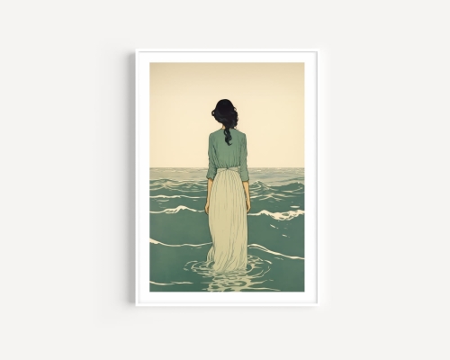 Plakat / Plakat na piance - Kobieta i fale