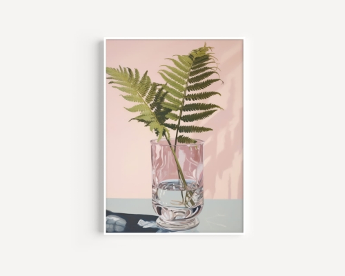 Plakat / Plakat na piance - liście paproci w szklance
