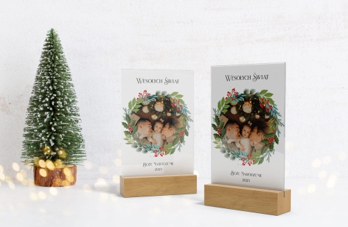 Prezent na Boże Narodzenie - szkło akrylowe z Twoim zdjęciem i napisem - 03