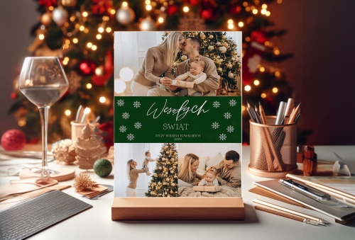 Prezent na Boże Narodzenia, życzenia - szkło akrylowe z Twoimi zdjęciami i napisem - 05