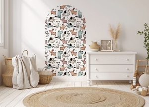 Naklejka na ścianę do pokoju dziecięcego - pieski - Łuk 02