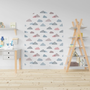 Naklejka na ścianę do pokoju dziecięcego - chmurki -  Łuk 05