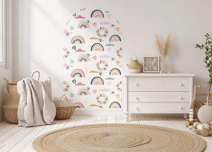 Naklejka na ścianę do pokoju dziecięcego - kolorowe tęcze - Łuk 06