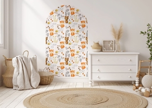 Naklejka na ścianę do pokoju dziecięcego - leśne zwierzęta - Łuk 08