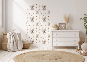 Naklejka na ścianę do pokoju dziecięcego - sowy - Łuk 10