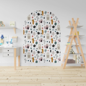 Naklejka na ścianę do pokoju dziecięcego - leśne zwierzęta - Łuk 13