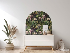 Naklejka na ścianę z łukiem - kwiaty 02