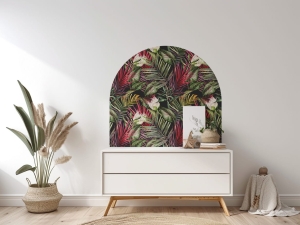 Naklejka na ścianę z łukiem - kwiaty 04