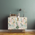 Okleina na meble - Botaniczny Pastel – liście na jasnym tle - 06