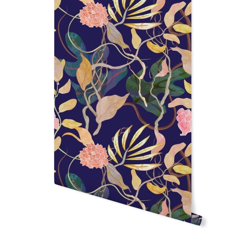 Okleina na meble - Midnight Floral Gold - 88