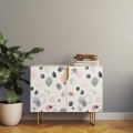 Okleina na meble - Soft Dots Watercolor (szałwia • róż • grafit) 91