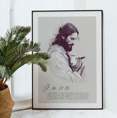 Plakat religijny - Jezus Dobry Pasterz 02.jpg