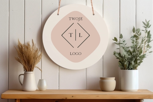 Drewniana bielona okrągła tabliczka z twoim logo 02.jpg