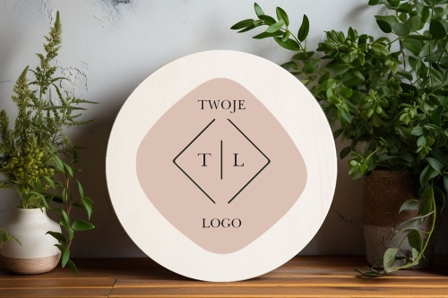 Drewniana bielona okrągła tabliczka z twoim logo 01.jpg