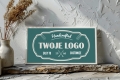 Drewniana prostokątna tabliczka z Twoim logo - bielona