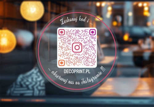 Przezroczysta naklejka samoprzylepna z  kodem QR - Instagram 01
