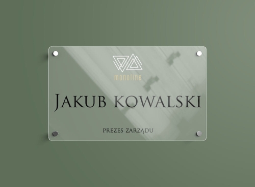 Akrylowy Szyld z Twoim Logo - Szyld reklamowy z plexi - 28 x 18 cm 