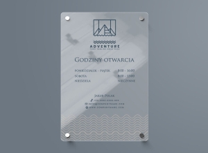 Akrylowy Szyld z Twoim Logo - Szyld reklamowy z plexi - 25 x 40 cm 