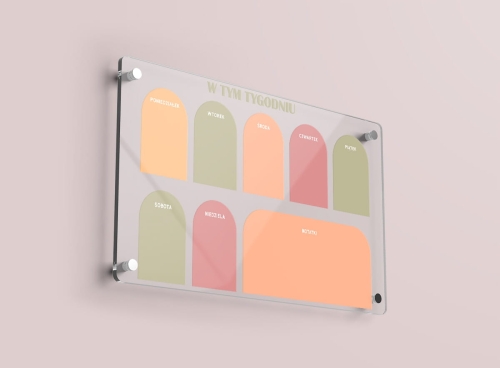 Akrylowy Planer Tygodniowy Ścienny Suchościeralny