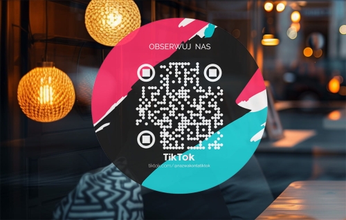 Naklejka samoprzylepna z  kodem QR - TikTok 01