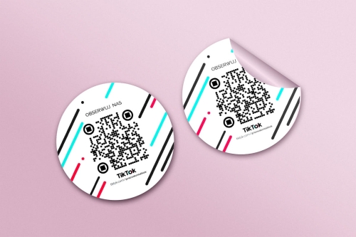 Naklejki Samoprzylepne z Kodem QR - 5cm - TikTok 02